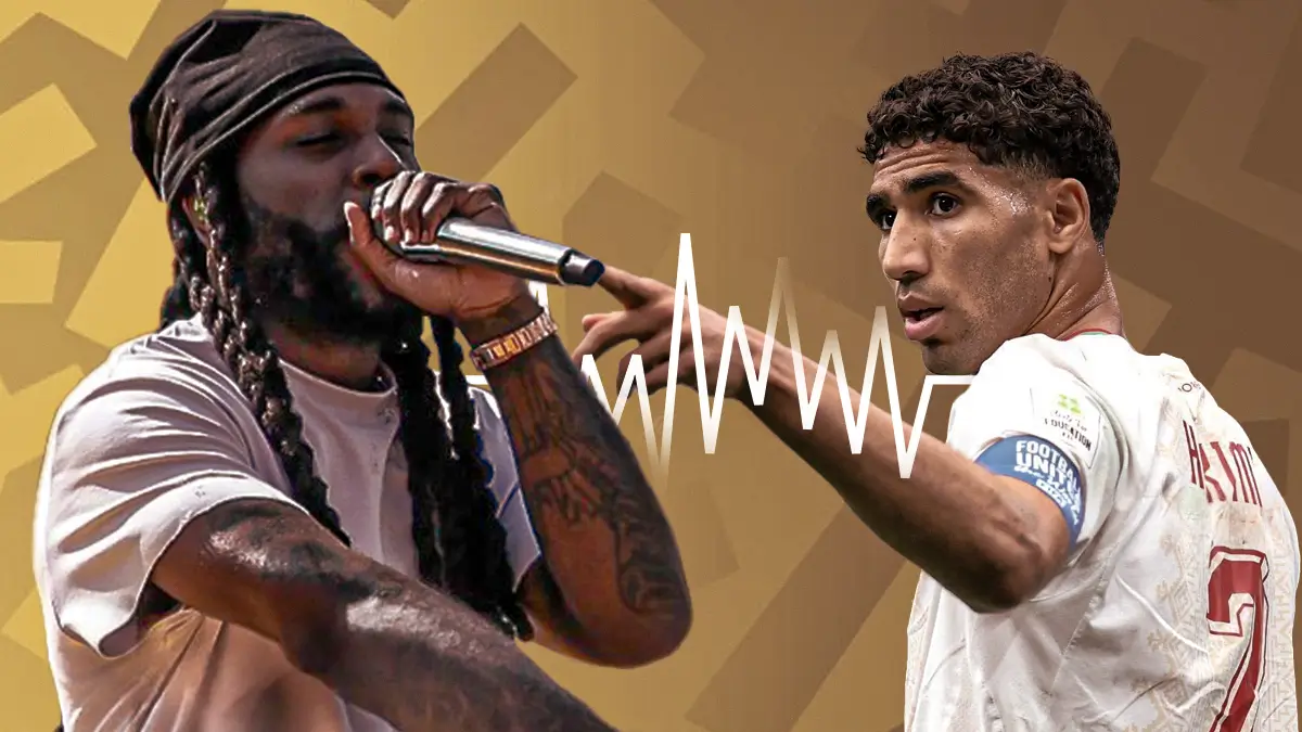 Burna Boy and Hakimi at the FIFA World Cup