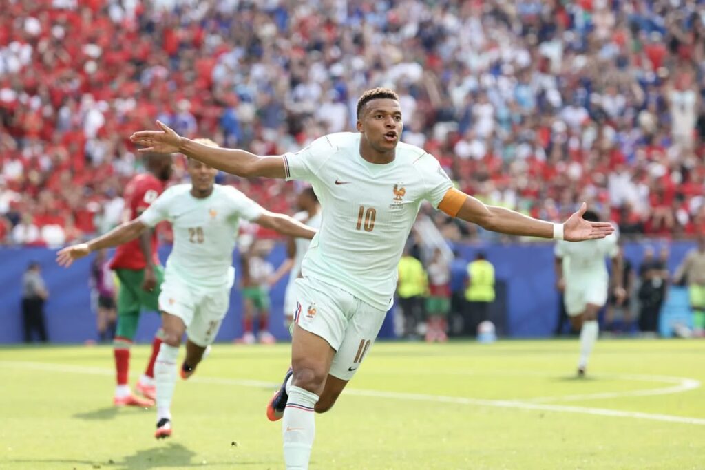 Kylian Mbappé celebrates against Morocco