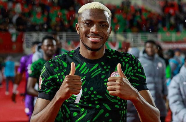 Victor Osimhen for the Nigerian Super Eagles